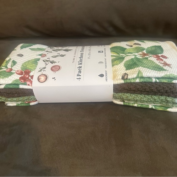 Town & Country Living 4 Pack Coffee Bean Cotton Kitchen Towels - Picture 3 of 9